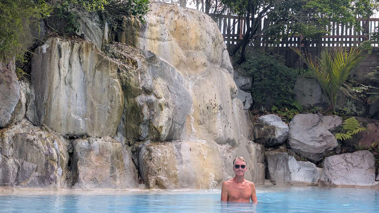 Herb enjoying the thermal pools